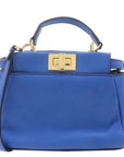 FNDI Micro Peekaboo Leather 2Way Shoulder Bag Blue 8M0355