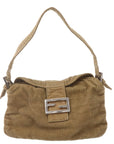 FNDI Mamma Baguette Corduroy Shoulder Bag Khaki Brown 26725
