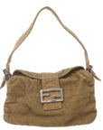FNDI Mamma Baguette Corduroy Shoulder Bag Khaki Brown 26725
