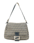 FNDI Mamma Baguette Zucchino Canvas Leather Shoulder Bag 26325