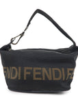 FNDI Logo Canvas Hand Bag Black Brown 26586