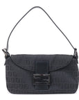 FNDI Mamma Baguette Zucchino Canvas Leather Black 8BR003