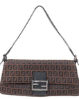 FNDI Mamma Baguette Zucchino Canvas Leather Hand Bag 8BR181