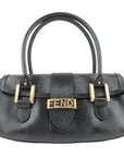 FNDI Logo Leather Hand Bag Shoulder Bag Black 8BN116