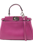 FNDI Leather Micro Peekaboo 2Way Bag Hand Bag Pink 8M0355