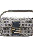 FNDI Mamma Baguette Canvas Shoulder Bag Brown Navy 26424