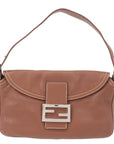 FNDI Mamma Baguette Leather Bag Brown Sliver 8BR003