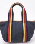 FNDI Denim Leather Hand bag Multi Color Navy 7VA165