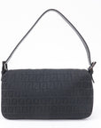 FNDI Mamma Baguette Zucchino Canvas Leather Black 8BR003