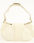FNDI Leather Shoulder Bag Hand Bag White 8BR396