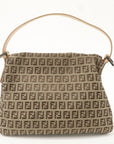 FNDI Mamma Baguette Zucchino Leather Shoulder Bag Beige 8BR001