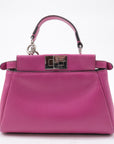 FNDI Leather Micro Peekaboo 2Way Bag Hand Bag Pink 8M0355
