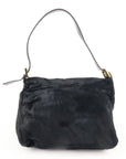 FNDI Mamma Baguette Unborn Calf Leather Shoulder Bag Bleck 26325