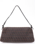 FNDI Mamma Baguette Zucchino Canvas Leather Hand Bag 8BR181
