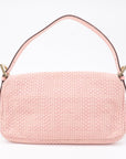 FNDI Mamma Baguette Leather Braided Shoulder Bag Pink 8BR600