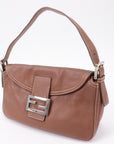 FNDI Mamma Baguette Leather Bag Brown Sliver 8BR003