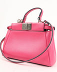 FNDI Leather Micro Peekaboo 2Way Bag Hand Bag Pink 8M0355