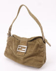 FNDI Mamma Baguette Corduroy Shoulder Bag Khaki Brown 26725