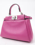 FNDI Leather Micro Peekaboo 2Way Bag Hand Bag Pink 8M0355