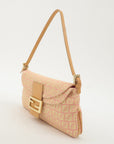 FNDI Mamma Baguette Zucchino Canvas Leather Shoulder Bag 8BR001
