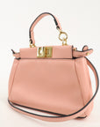 FNDI Micro Peekaboo Leather 2Way Bag Hand Bag Pink 8M0355