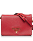 PRD Crossbody Bag Small Red Vitello Daino Gold