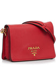 PRD Crossbody Bag Small Red Vitello Daino Gold