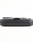 FNDI Mamma Baguette Leather Hand Bag Shoulder Bag Black Green