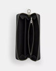 Long Zip Around Wallet In Signature Canvas (Gunmetal/Charcoal/Black)