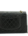 CHNL 2.55 Double Flap Medium Chain Shoulder Bag Black Lambskin i51