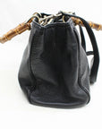 Brand Inspired GCCI Tote Bag Banboo way Black Leather (SHC-)