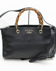 Brand Inspired GCCI Tote Bag Banboo way Black Leather (SHC-)