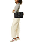 BBERRY Banwell Medium Leather & Check Canvas Satchel