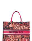 CHRISTIAN DOR Book Tote Large Tiger Pink