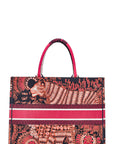 CHRISTIAN DOR Book Tote Large Tiger Pink