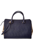 BBERRY Banwell House Check Canvas & Leather Satchel