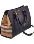 BBERRY Banwell House Check Canvas & Leather Satchel