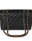 CHNL Black Quilted Caviar Jumbo Classic Single Flap Bag