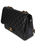 CHNL Black Quilted Caviar Jumbo Classic Single Flap Bag