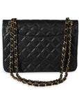 CHNL Black Quilted Caviar Jumbo Classic Double Flap Bag