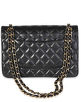 CHNL Black Quilted Lambskin Jumbo Classic Double Flap Bag