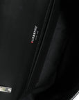 BBERRY Black Patent Leather Tape Print Small Lola Bag
