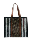 BBERRY Bridle Canvas Monogram Stripe E-Canvas Tote