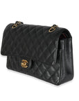 CHNL Black Quilted Caviar Medium Classic Double Flap Bag