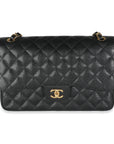 CHNL Black Quilted Caviar Jumbo Classic Double Flap Bag