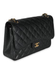 CHNL Black Quilted Caviar Jumbo Classic Double Flap Bag