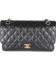CHNL Black Quilted Caviar Medium Classic Double Flap Bag