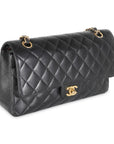 CHNL Black Quilted Caviar Medium Classic Double Flap Bag