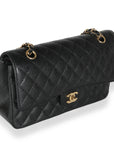 CHNL Black Quilted Caviar Medium Classic Double Flap Bag