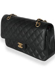 CHNL Black Quilted Caviar Medium Classic Double Flap Bag